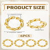6Pcs Brass Twisted Open Jump Rings KK-LP0004-38-2