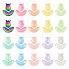 80Pcs 20 Style UV Plated Acrylic Beads SACR-TA0001-31-1