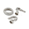 Brass Micro Pave Clear Cubic Zirconia Fold Over Clasps LS-KK-M326-01P-2