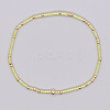 Bohemian Style Rainbow Glass & Brass Beaded Handmade Fashion Women's Bracelet QD2599-22-1