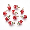 Golden Plated Alloy Enamel Charms LS-ENAM-WH0004-02G-1