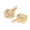 SHEGRACE Brass Pave Clear Cubic Zirconia Flower Chandelier Components Links XGRQ29273-393G-2