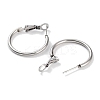 Non-Tarnish Ring 304 Stainless Steel Hoop Earrings for Women Men EJEW-B049-02A-P-2