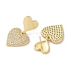 Brass Pave Clear Cubic Zirconia Stud Earrings for Women EJEW-M258-13G-2