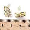 925 Sterling Silver with Cubic Zirconia Stud Earrings Findings EJEW-B038-01G-3