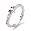 Rack Plating Brass Clear Cubic Zirconia Constellation Adjustable Rings for Women RJEW-S407-08P-06-1