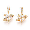 Brass Micro Pave Cubic Zirconia Charms KK-N275-12A-G-1