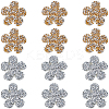 12Pcs 2 Colors Flower Hotfix Rhinestone Iron on Patches DIY-CP0009-64-1