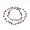 Transparent Electroplate Glass Beads Strands GLAA-C025-02F-3