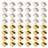 200Pcs 2 Colors Textured Brass Crimp Beads Covers KK-ME0003-43-1