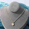 Brass Micro Pave Clear Cubic Zirconia Heart with Key Pendant Necklaces for Women NJEW-M088-02G-01-4