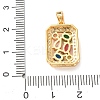 Brass Pave Colorful Cubic Zirconia Pendants KK-C264-14B-G-3
