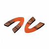 Transparent Resin & Walnut Wood Pendants RESI-N025-029-C07-3