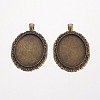 Oval Tibetan Style Alloy Big Pendant Cabochon Settings PALLOY-K109-65AB-NR-1