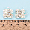 Brass Micro Pave Clear Cubic Zirconia Pendants KK-T077-32S-4