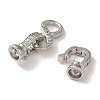 Rack Plating Brass Pave Clear Cubic Zirconia Fold Over Clasps KK-M285-31B-02P-2