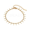 304 Stainless Steel Bar Tassel Chain Anklets for Women AJEW-G071-01G-2