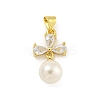 Rack Plating Brass Pave Cubic Zirconia Pendants KK-G513-24G-1