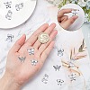 12Pcs 6 Style Brass Inlaid Clear Cubic Zirconia Charms ZIRC-SC0001-12-3