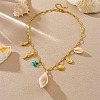 304 Stainless Steel Starfish Sea Horse Shell Shape Pendant Necklaces for Women NJEW-F347-01B-3