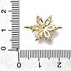 Brass Clear Cubic Zirconia Snowflake Connector Charms KK-Q048-19G-3