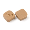 Chocolate Opaque Resin Cabochos LS-RESI-WH0026-62A-1
