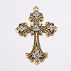 Alloy Rhinestone Cross Big Pendants LS-ALRI-1475-AG-NR-2