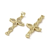 Brass Micro Pave Clear Cubic Zirconia Pendants KK-H466-09G-01-2