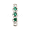 Brass Pave Cubic Zirconia Three Flat Round Links Connector Charms KK-P277-52B-A-2