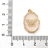 Oval with Butterfly Brass Enamel Locket Pendants KK-P334-18G-02-3