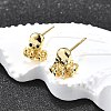 Octopus Brass Micro Pave Cubic Zirconia Stud Earrings EJEW-H157-02G-2