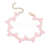 3Pcs 3 Colors Glass Seed Beads Bowknot Link Bracelets for Women BJEW-MZ00220-4
