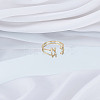 1Pc Brass Micro Pave Clear Cubic Zirconia Open Cuff Rings for Women RJEW-LP0002-37N-3