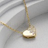 925 Sterling Silver Micro Pave Clear Cubic Zirconia Heart Pendant Necklaces for Women NJEW-D316-04G-2