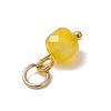 6Pcs 6 Colors Natural Quartz & Grey Agate & Banded Agate & Green Onyx Agate Faceted Cube Charms PALLOY-JF04798-02-5