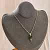 304 Stainless Steel Green Cubic Zirconia Pendant Necklaces for Women NJEW-C078-01C-G-3