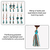 6 Pairs 6 Styles Ethnic Polyester Tassel Dangle Earrings EJEW-FI0003-03-5