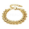 304 Stainless Steel Link Chain Bracelets for Women BJEW-C113-01G-4