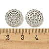Rack Plating Brass Micro Pave Clear Cubic Zirconia Bead Caps KK-K386-12P-3