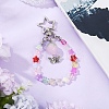 Glass Star & Alloy Butterfly Pendant Decoration HJEW-YW00071-06-1