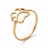 Ion Plating(IP) 201 Stainless Steel Paw Print Finger Ring RJEW-J051-25G-1