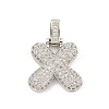 Brass Micro Pave Clear Cubic Zirconia Pendants KK-B099-01P-X-1