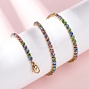 3MM 304 Stainless Steel Rhinestone Cup Chain Necklaces for Women NJEW-G175-01G-01-1