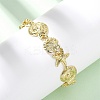Brass Micro Pave Clear Cubic Zirconia Link Bracelets for Women BJEW-H209-09B-G-2