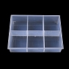 6 Grids Transparent Plastic Jewelry Trays CON-K002-02A-1