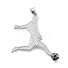 Brass Micro Pave Clear Cubic Zirconia Pendants CU-CBA108A-08P-1