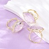 Horse Eye Natural Amethyst Cuff Rings RJEW-M076-04G-05-1