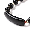 Natural Obsidian Braided Bead Bracelets for Women Men BJEW-JB08930-06-4