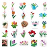50Pcs Tulip Pattern Waterproof PVC Plastic Scrapbook Stickers STIC-PW0001-365-4