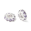 Brass Micro Pave Cubic Zirconia Beads KK-A253-11S-01-1